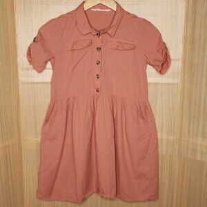 H&M girls Short Sleeve Pink Lagan Dress 10